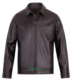 ÁO KHOÁC DA THẬT CHẤT LIỆU  DA DÊ CAO CẤP CỔ TRÒN MÀU ĐEN (305)