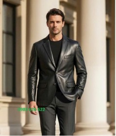 ÁO VEST DA THẬT CHẤT LIỆU DA CỪU CAO CẤP MÀU ĐEN (VEST 03)